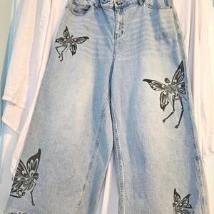Hot Topic Skeleton Fairy Wide Leg Pants